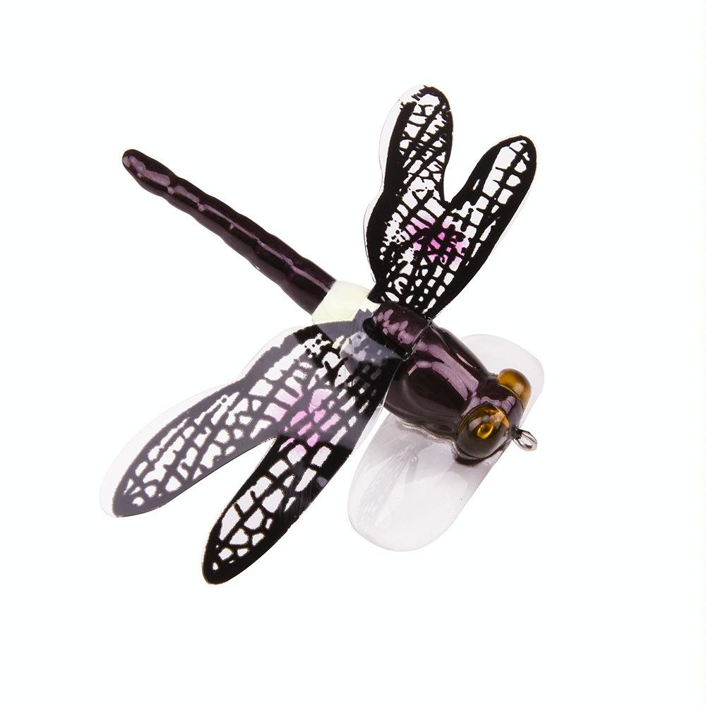 QT01 7cm / 6g Flying Fishing Bait Long Hook Bionic Dragonfly Bait(B (Purple))