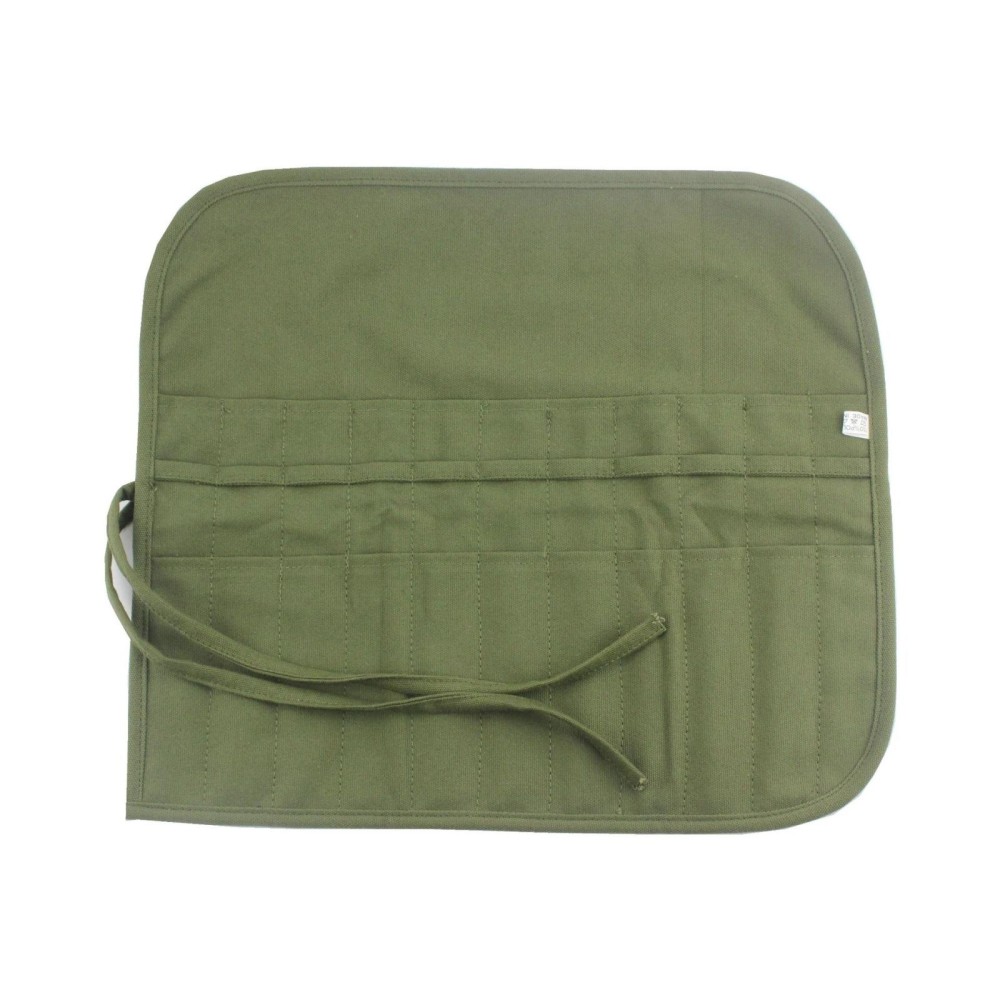 2 PCS 22 Hole Pen Curtain Storage Bag Watercolor Pen Canvas Storage Bag(Army Green)