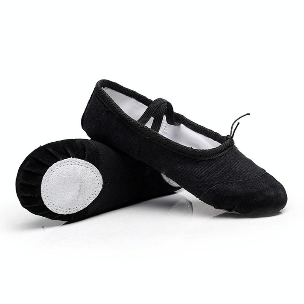 Flats Soft Ballet Shoes Latin Yoga Dance Sport Shoes for Children & Adult(Black)