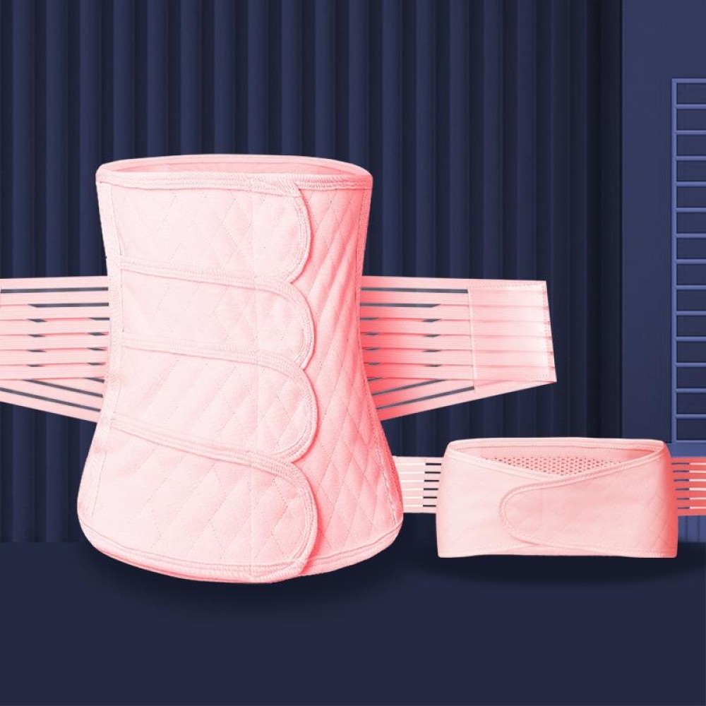 Postpartum Abdomen Belt Corset Belt Can Wear Elastic Abdomen Belt In All Seasons, Size: M(Pink Two-piece Set)