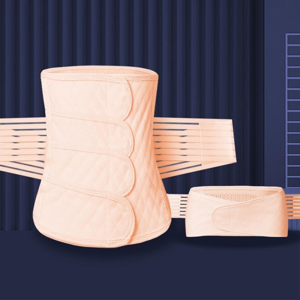 Postpartum Abdomen Belt Corset Belt Can Wear Elastic Abdomen Belt In All Seasons, Size: L(Complexion Two-piece Set)