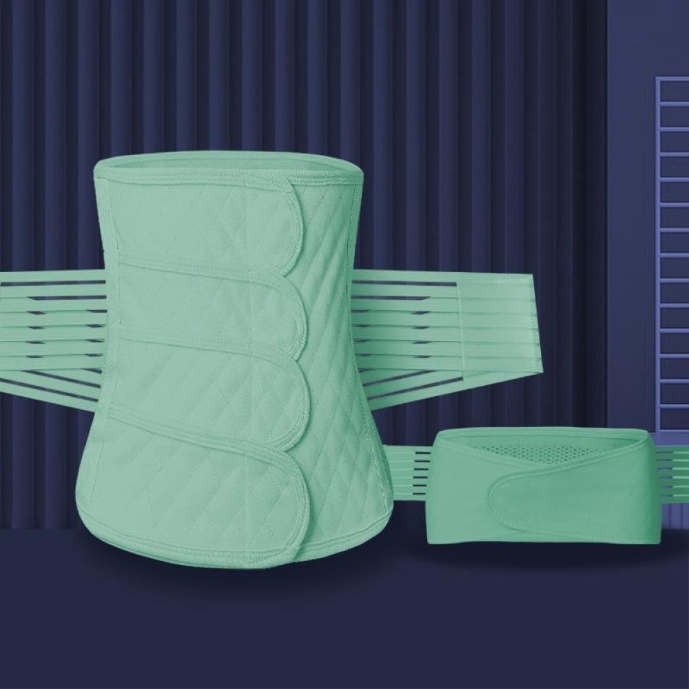 Postpartum Abdomen Belt Corset Belt Can Wear Elastic Abdomen Belt In All Seasons, Size: XL(Green Two-piece Set)