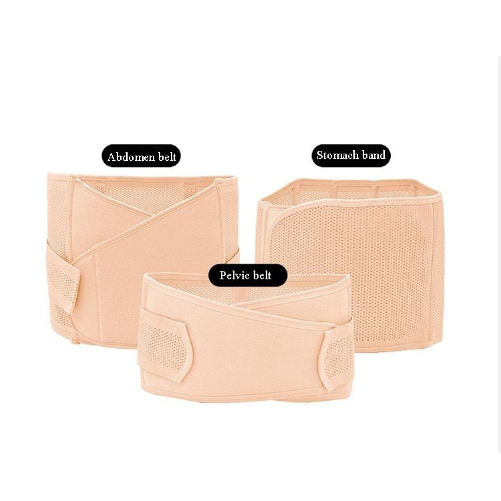 Three-Piece Abdomen Belt Set Elastic Postpartum Abdomen Belt Maternity Corset Belt Waist Belt For Caesarean Section, Size: M(Dot Style Skin Tone)