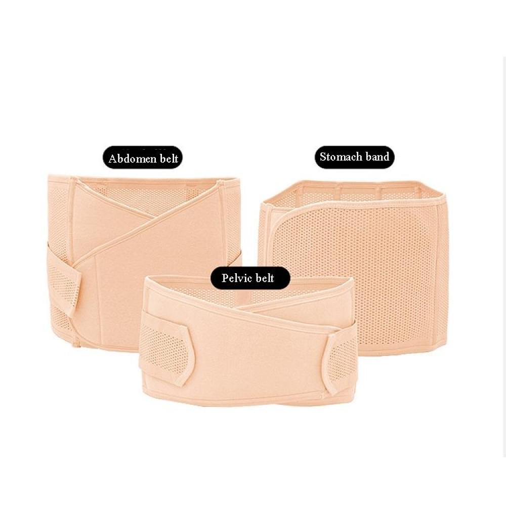 Three-Piece Abdomen Belt Set Elastic Postpartum Abdomen Belt Maternity Corset Belt Waist Belt For Caesarean Section, Size: XL(Dot Style Skin Tone)