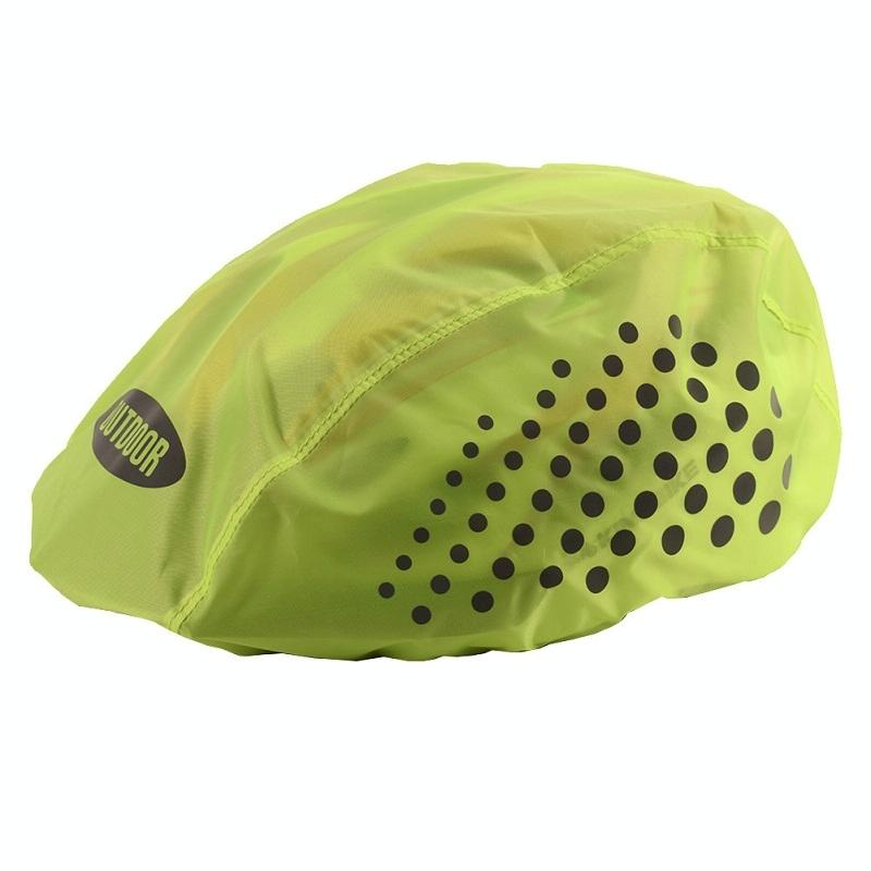 2 PCS Cycling Helmet Rain Cover Outdoor Reflective Safety Helmet Cover, Size: Free Size(Fluorescent Green (Style 2))