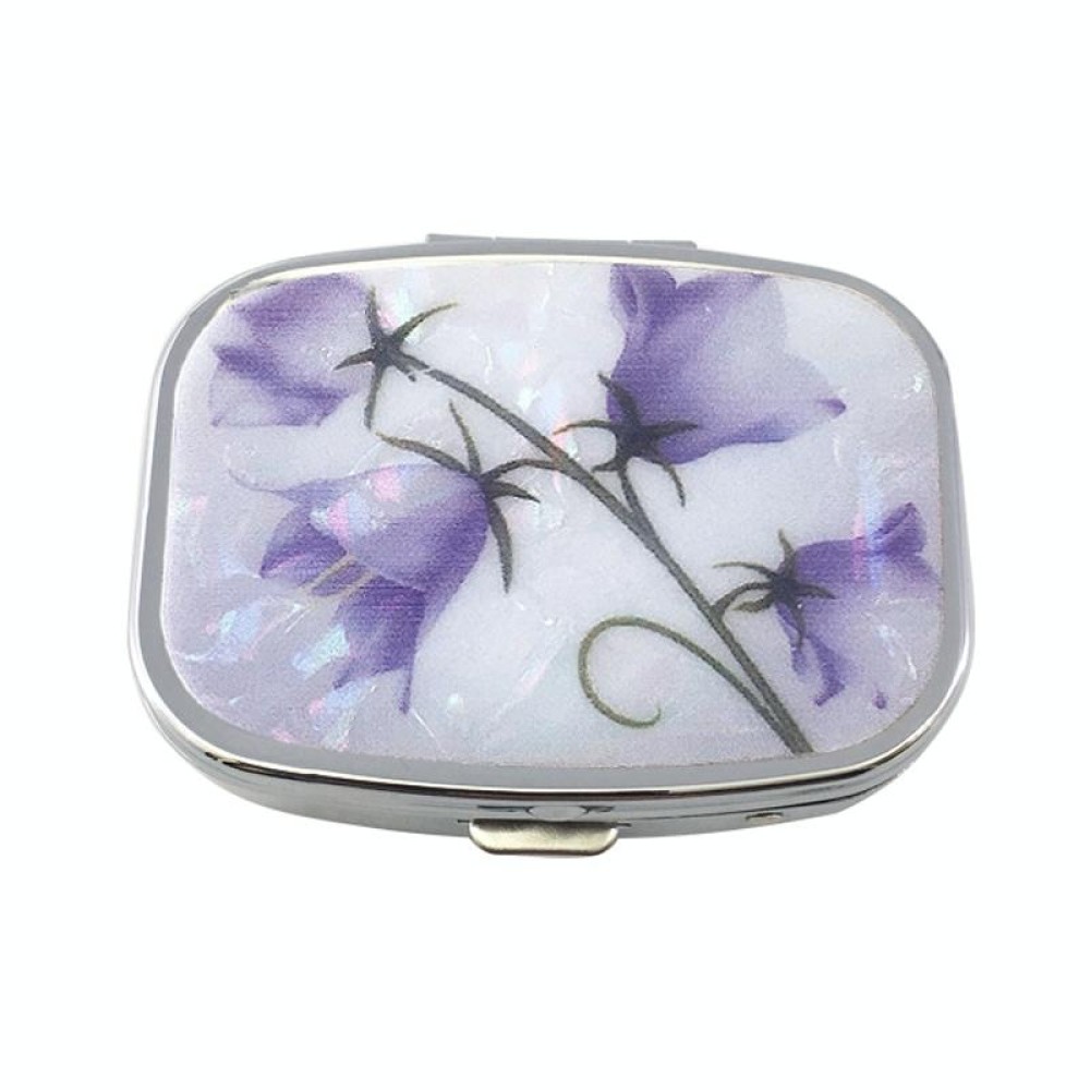 2 PCS Y10336 Two-Compartment Metal Portable Pill Box(Purple Rose)