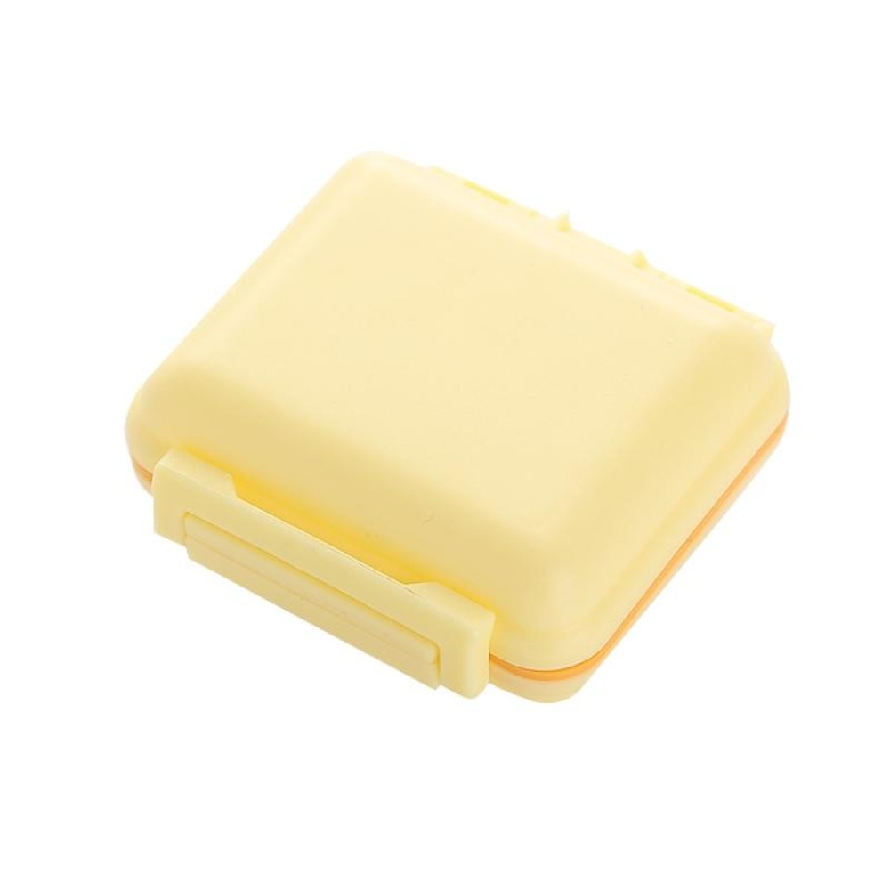5 PCS JS0018 Wheat Portable Sealed Pill Box with 6 Compartments For Pill Health Care Box(Solid Yellow)