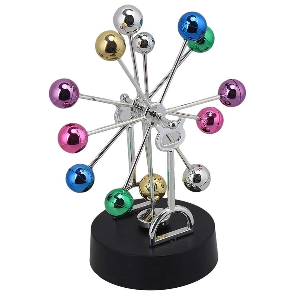 H010 Colorful Ball Ferris Wheel Perpetual Motion Device Eternal Celestial Model Wobbler Home Decoration Magnetic Ornaments, Style: USB