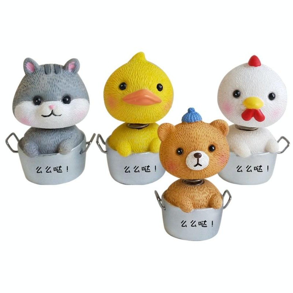 Cute Shaking Head Spring Car Decoration Cake Baking Mini Potted Resin Decoration, Specification: Duck