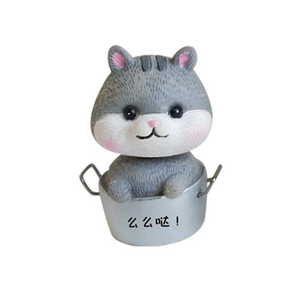 Cute Shaking Head Spring Car Decoration Cake Baking Mini Potted Resin Decoration, Specification: Kitten