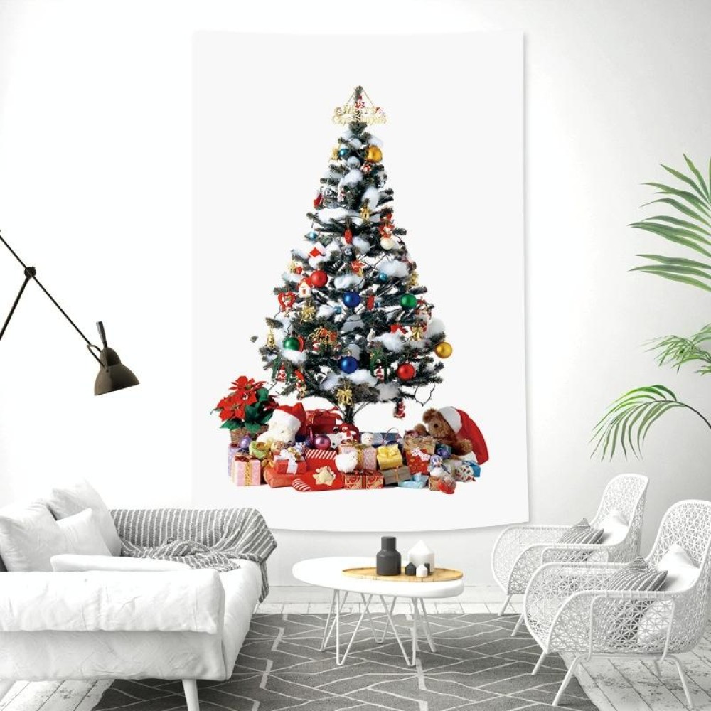 Rectangular Christmas Tree Peach Skin Tapestry Mural Christmas Decoration Tapestry, Size: 100x150cm(1)