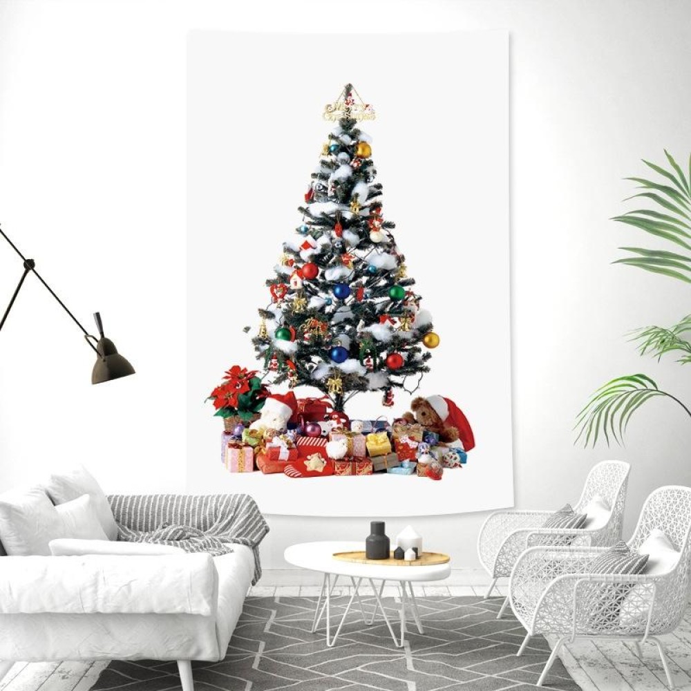 Rectangular Christmas Tree Peach Skin Tapestry Mural Christmas Decoration Tapestry, Size: 145x215cm(1)
