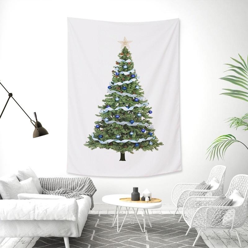 Rectangular Christmas Tree Peach Skin Tapestry Mural Christmas Decoration Tapestry, Size: 145x215cm(4)