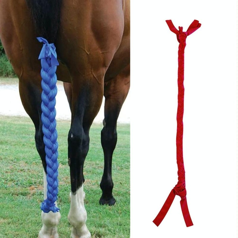 Horse Protective Supplies Ponytail Anti-Mosquito Fossil Warming Horse Tail Package(Red)