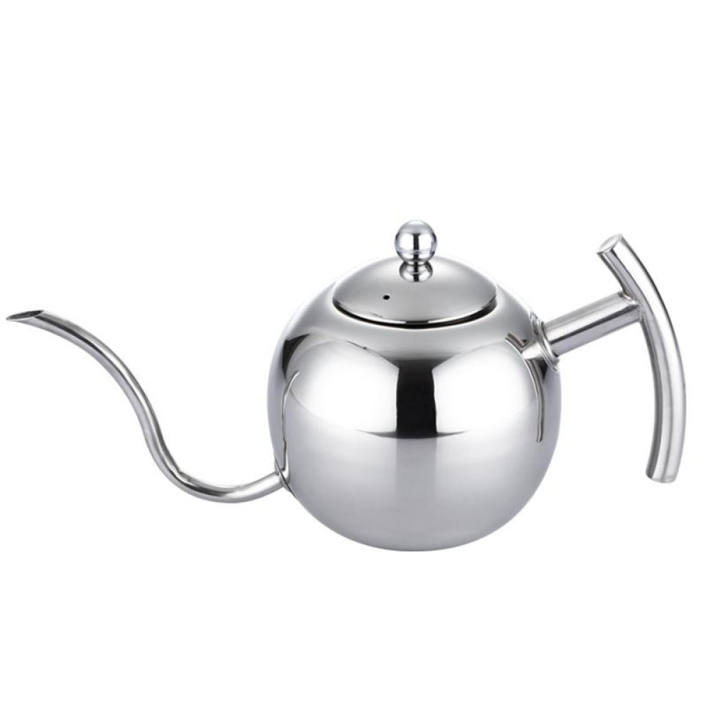 Hand Flush Pot Mocha Coffee Pot Stainless Steel Coffee Pot European Style Stainless Steel Teapot With Strainer, Capacity: 1L(Silver)
