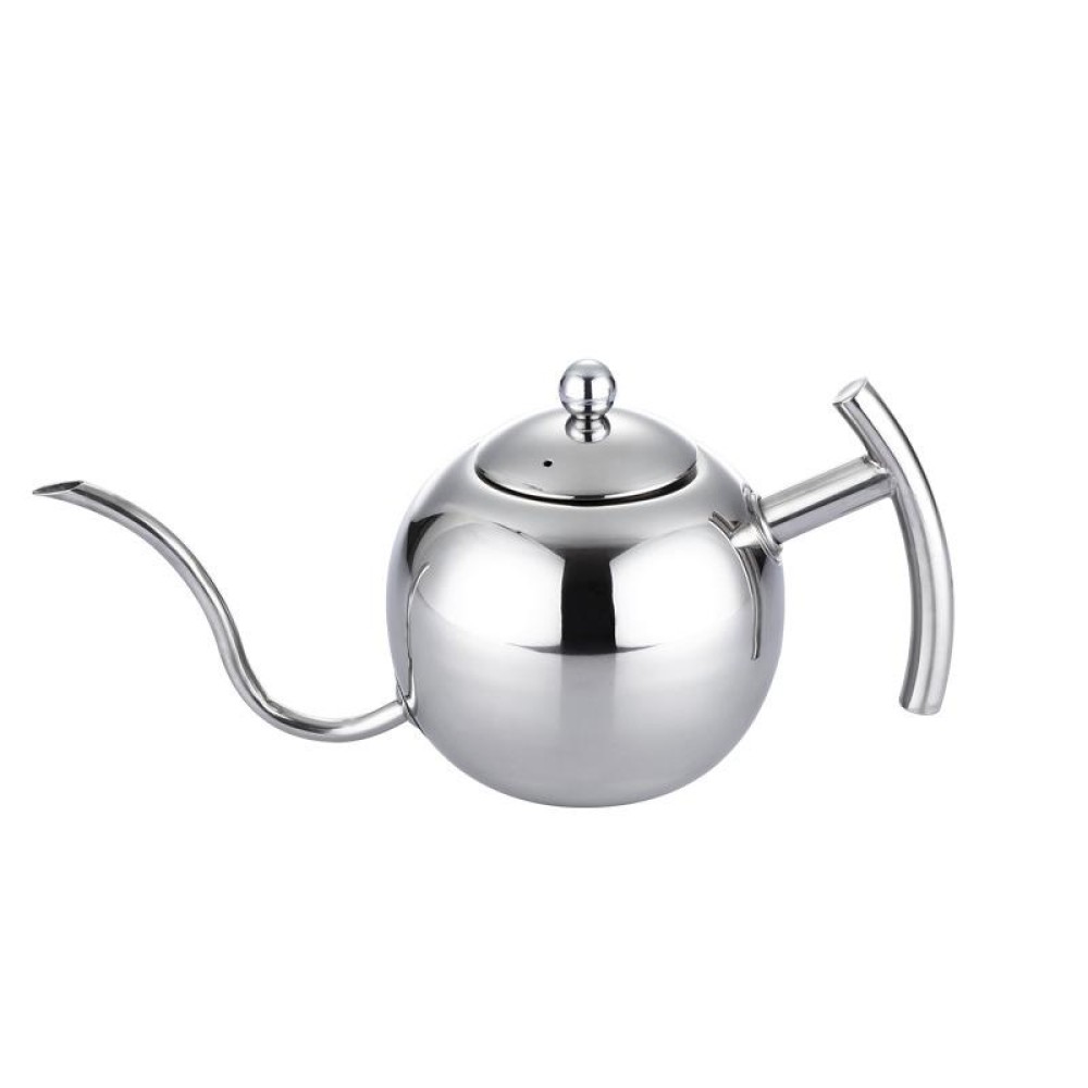 Hand Flush Pot Mocha Coffee Pot Stainless Steel Coffee Pot European Style Stainless Steel Teapot With Strainer, Capacity: 0.85L(Silver)
