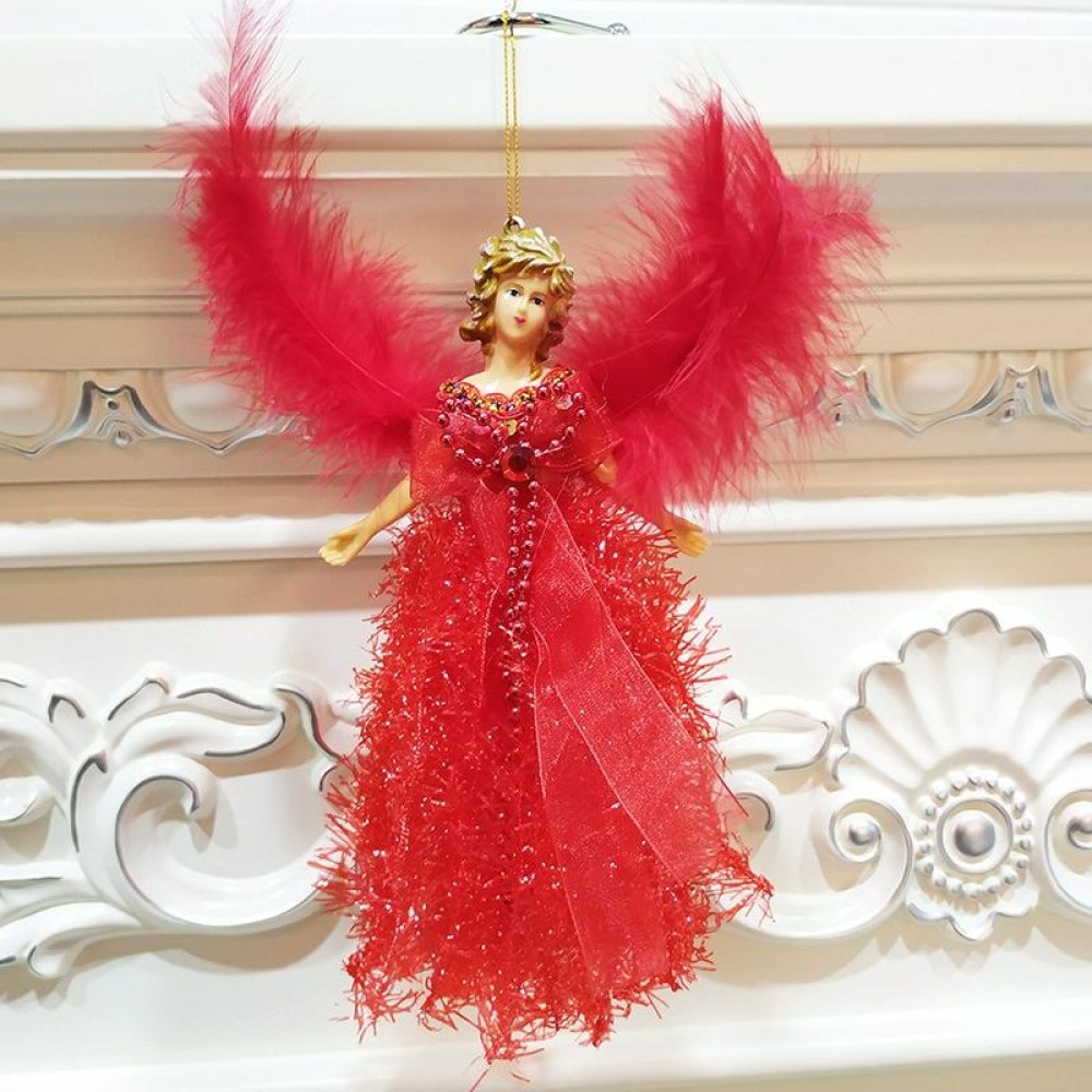 Christmas Tree Angel Girl Decorations Closet Decoration Small Pendant(Red)