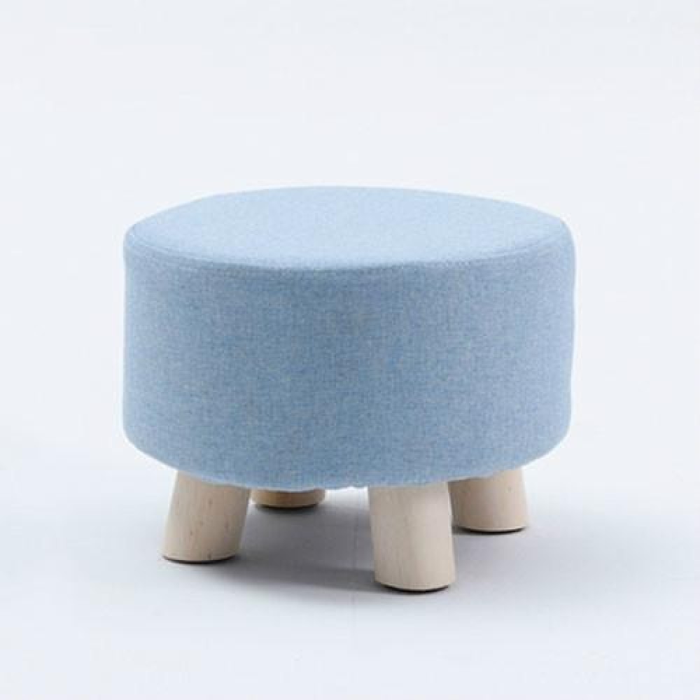 Fashion Creative Small Stool Living Room Home Solid Wood Small Chair(Blue)
