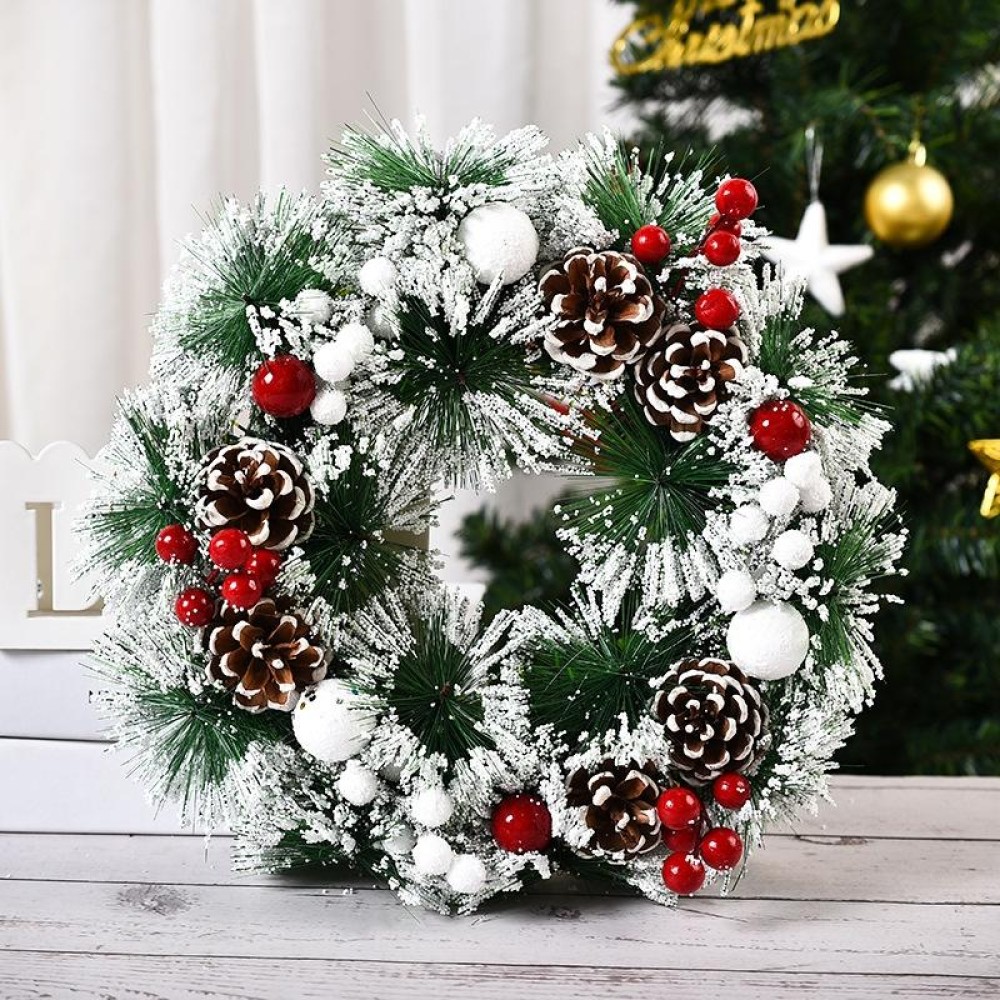 23cm Christmas Decoration Handmade Garland Wreath Door Hanging Window Props, Specification: Three White Fruit