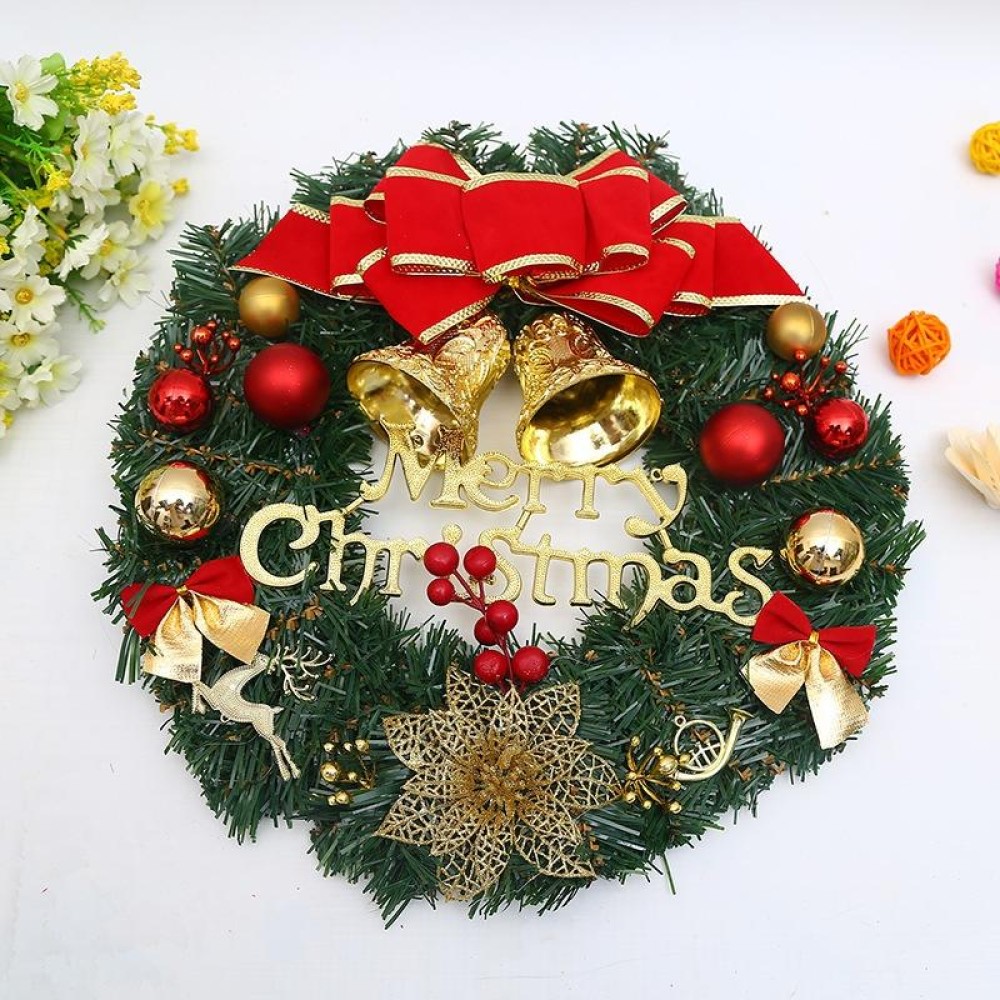 Christmas Decoration Wreath Garland Rattan Door Hanging, Specification: Double Clock