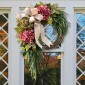 Garden Farmhouse Front Hanging Simulation Flower Ring Wreath Door Hanger