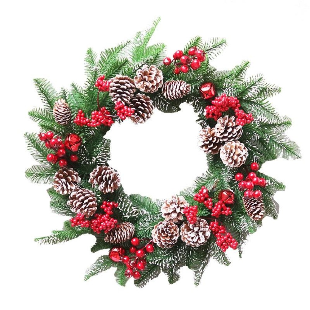 50cm SYWA39 Christmas Decoration Wreath PE White Pine Fruit Christmas Wreath