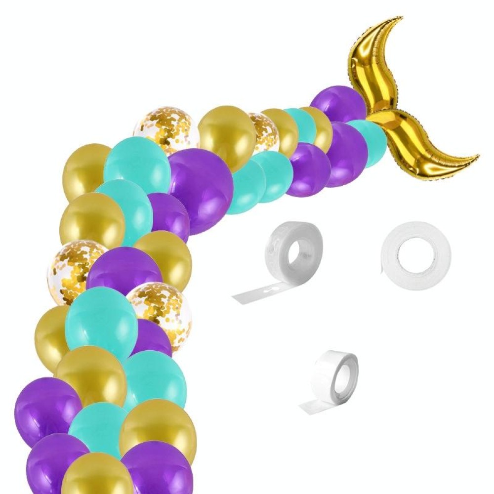 5011 Birthday Party Decoration 12 Inch Mermaid Tail Latex Balloon Set(Gold)