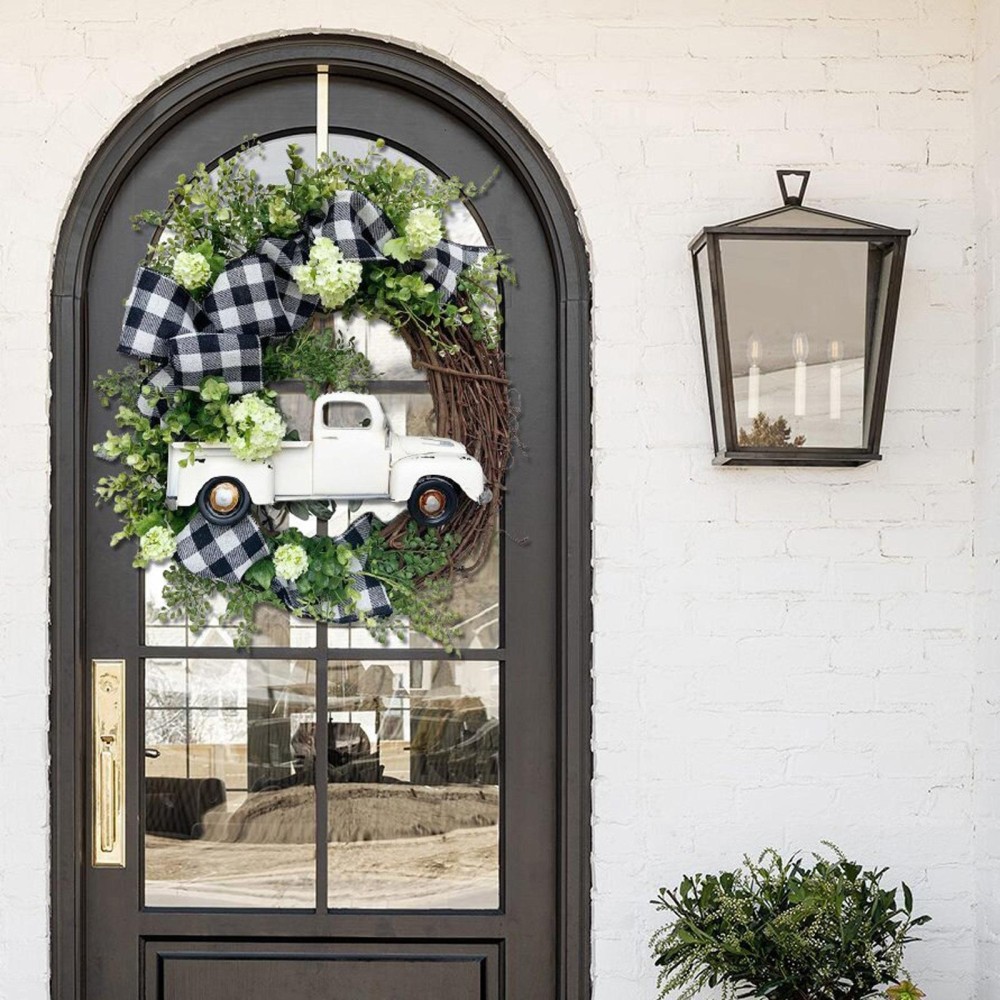 Christmas Ornament Wreath Garland Door Hanger(White)