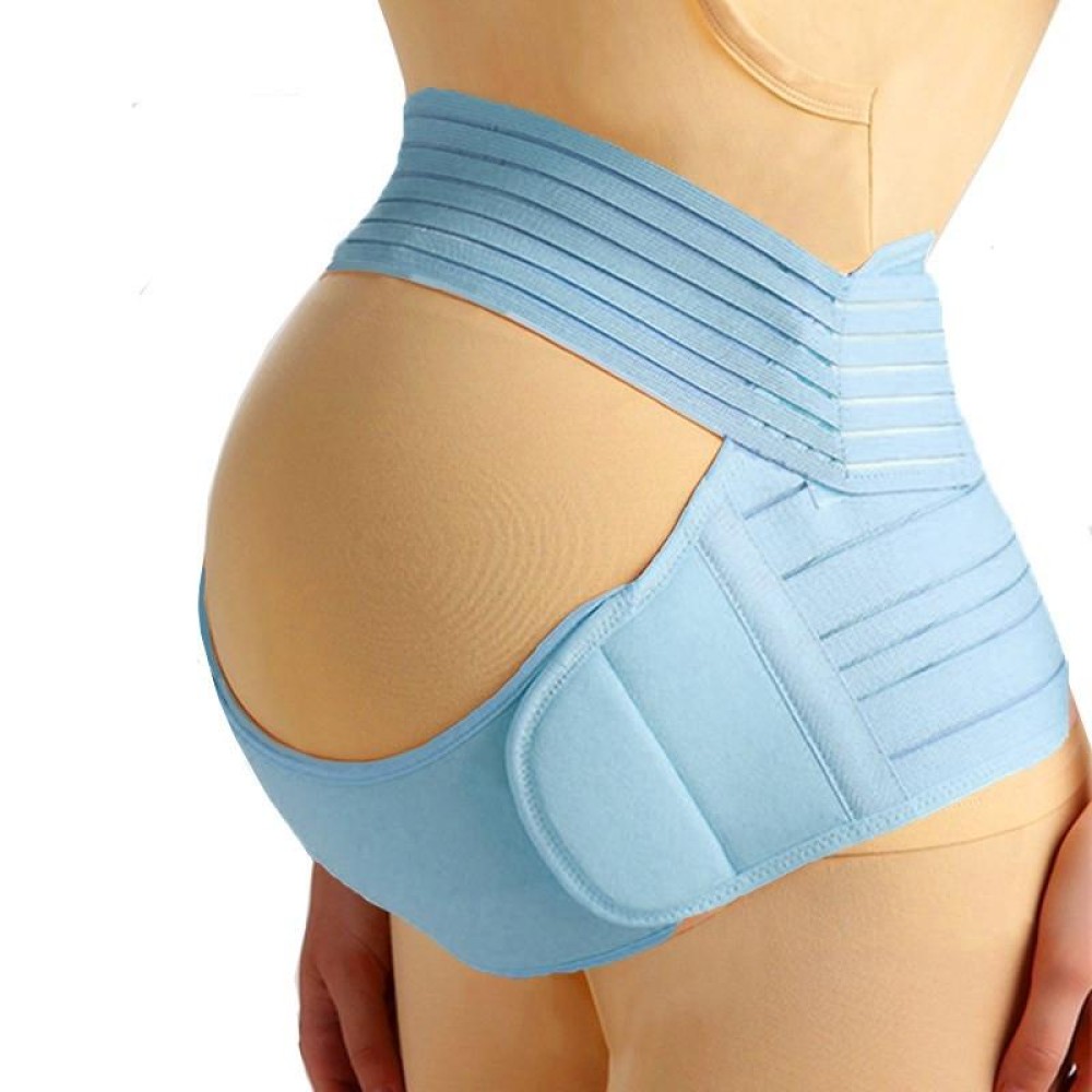 Prenatal Belly Support Three-Piece Breathable Belly Support Belt For Pregnant Women Before Childbirth, Size: L(Blue)