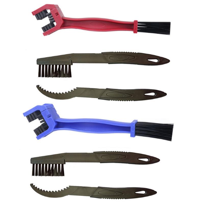 1 Set BG-7168 Bicycle And Motorcycle Cleaning Brush Three-Sided Chain Brush, Colour: Blue + Small Brush