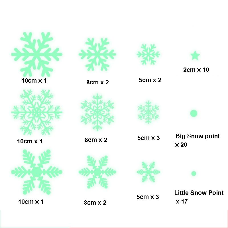 1set Christmas Luminous Fluorescent Snowflake Decoration Sticker,Style: BQ028 With Glue