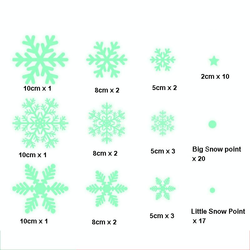 1set Christmas Luminous Fluorescent Snowflake Decoration Sticker,Style: BQ028 Static Electricity