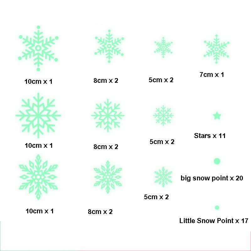 1set Christmas Luminous Fluorescent Snowflake Decoration Sticker,Style: BQ029 Enhanced  Static Electricity