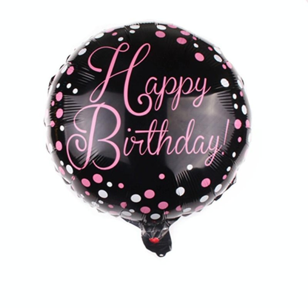 10 PCS 18-inch Round Happy Birthday Aluminum Film Balloons Birthday Party Scene Decoration Balloons(K)