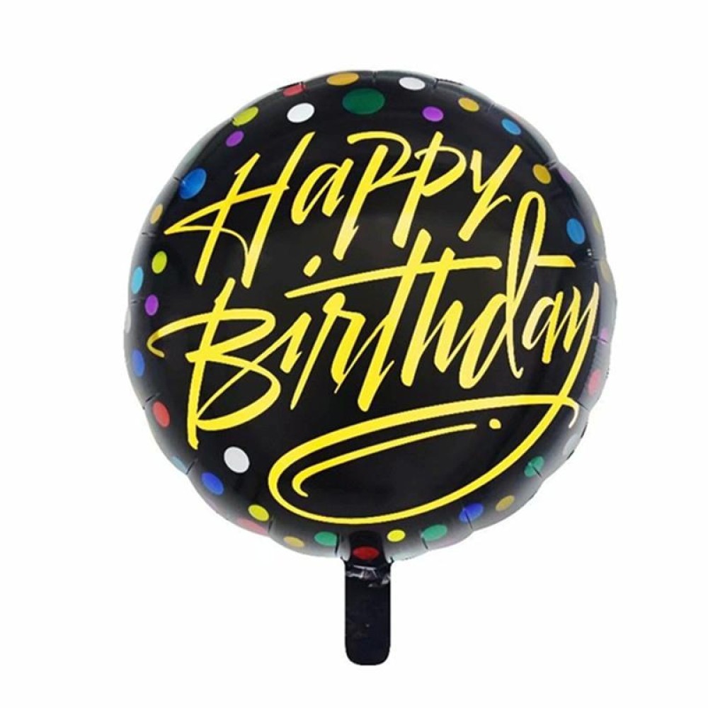 10 PCS 18-inch Round Happy Birthday Aluminum Film Balloons Birthday Party Scene Decoration Balloons(R)