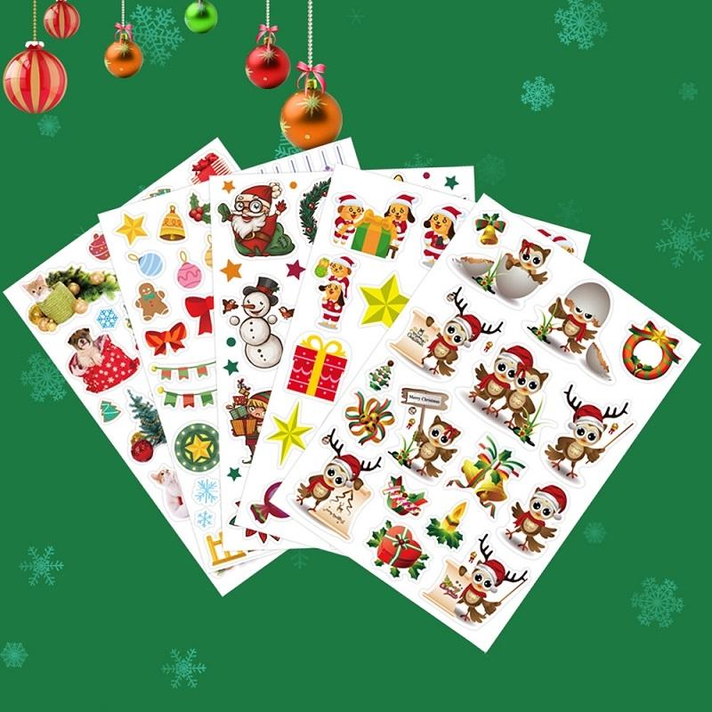 1set Christmas Day Cartoon Illustration Kids Toy Stickers, Size: 148x210mm(Random Style Delivery)