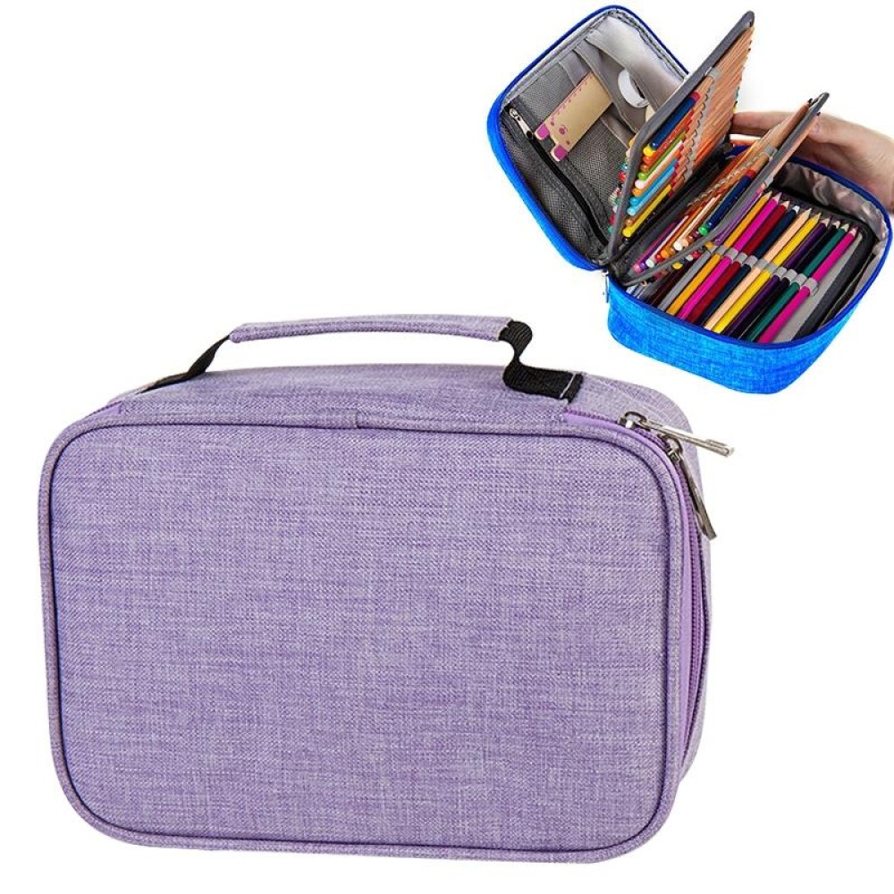 Waterproof Pencil Case 72 Color Large Capacity Sketch Pencil Bag Stationery Set(Purple)