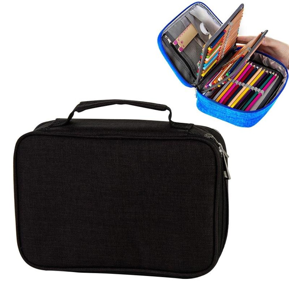 Waterproof Pencil Case 72 Color Large Capacity Sketch Pencil Bag Stationery Set(Black)