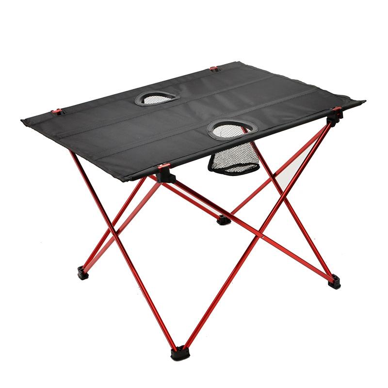 8249 Outdoor Ultra Light Aluminum Folding Table Small Portable Picnic Table(Red)