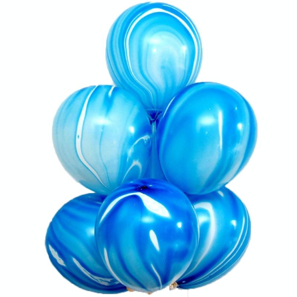 100 PCS 10 Inch Agate Latex Balloon Wedding Festival Party Decorative Balloon(Blue)