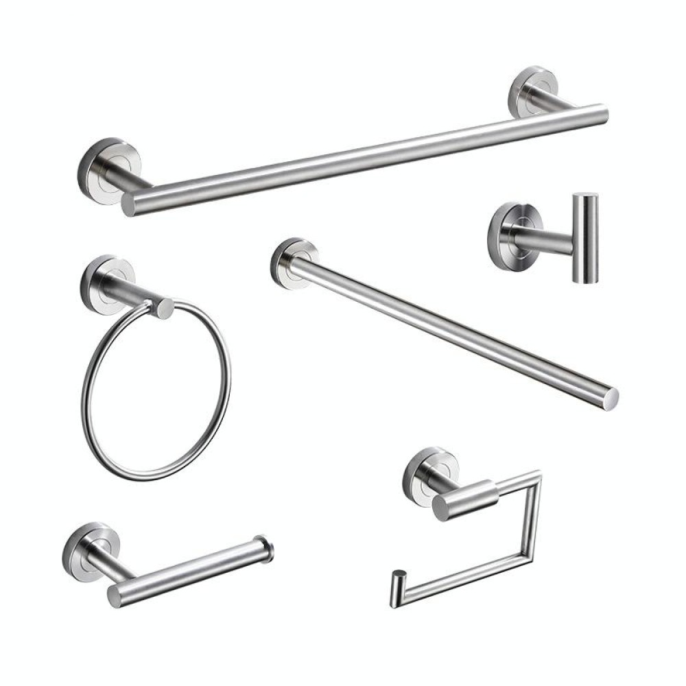 304 Stainless Steel With Grooved Bathroom Pendant Bathroom Shelf,Style: Wire Drawing  Towel Ring