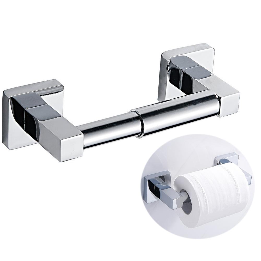 Toilet Square Base Retractable Toilet Paper Holder(Silver)