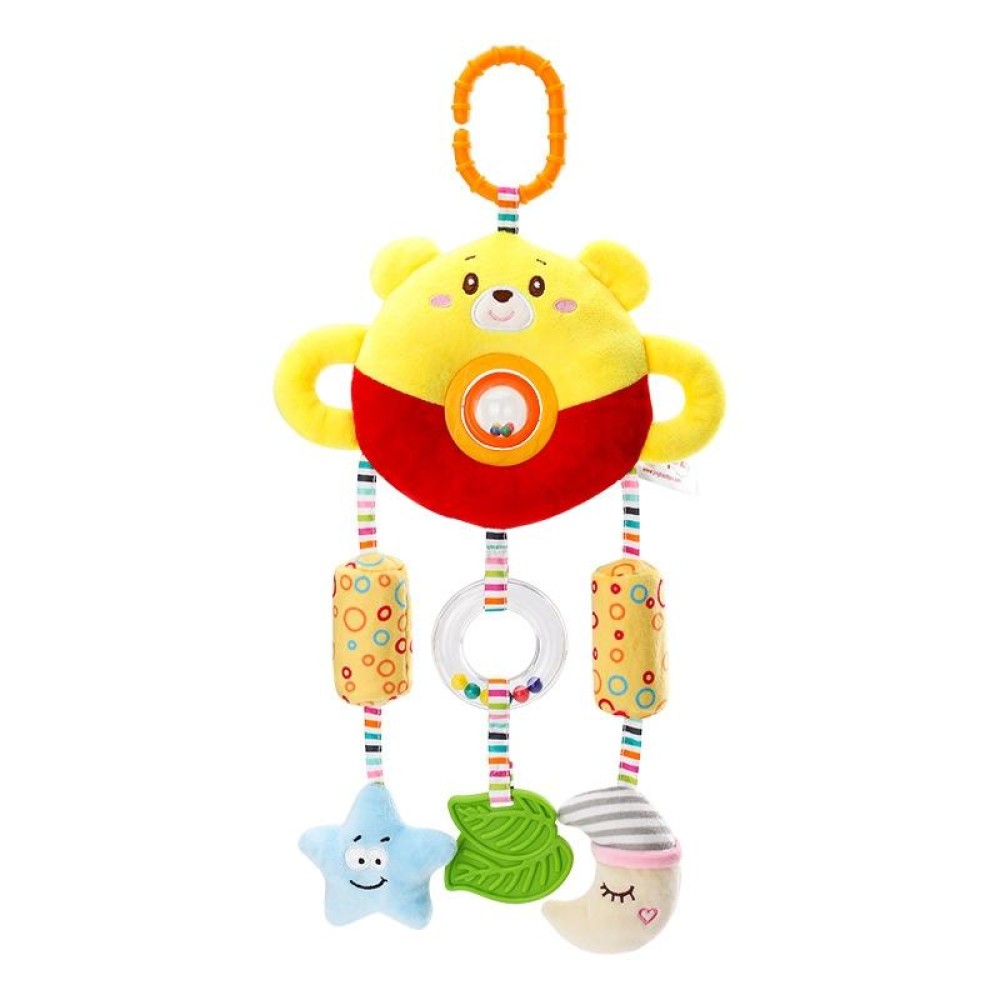 Stroller Toy 0-1 Year Old Bed Hanging Turn Bead Doll Baby Bed Bell Plush Rattle(H168190-3A Bear)