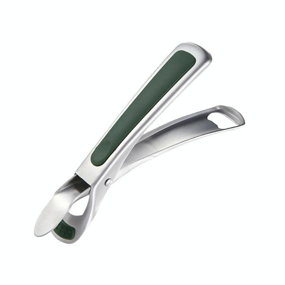 Kitchen 304 Stainless Steel Inlaid Rubber Non-Slip Anti-Scald Dish Holder And Tray Lifter(Green)