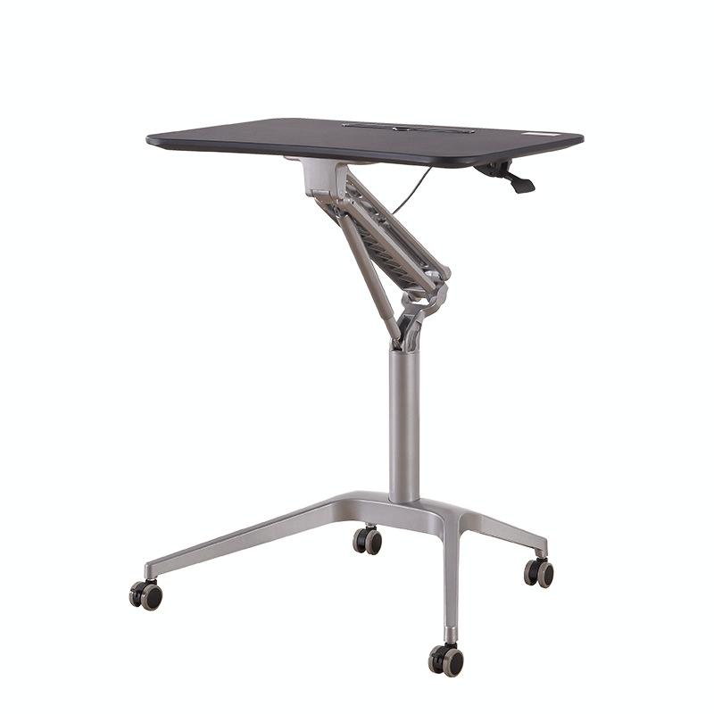 D10 Universal Wheel Standing Computer Desk Movable Lifting Desk(Silver Frame Black Board)