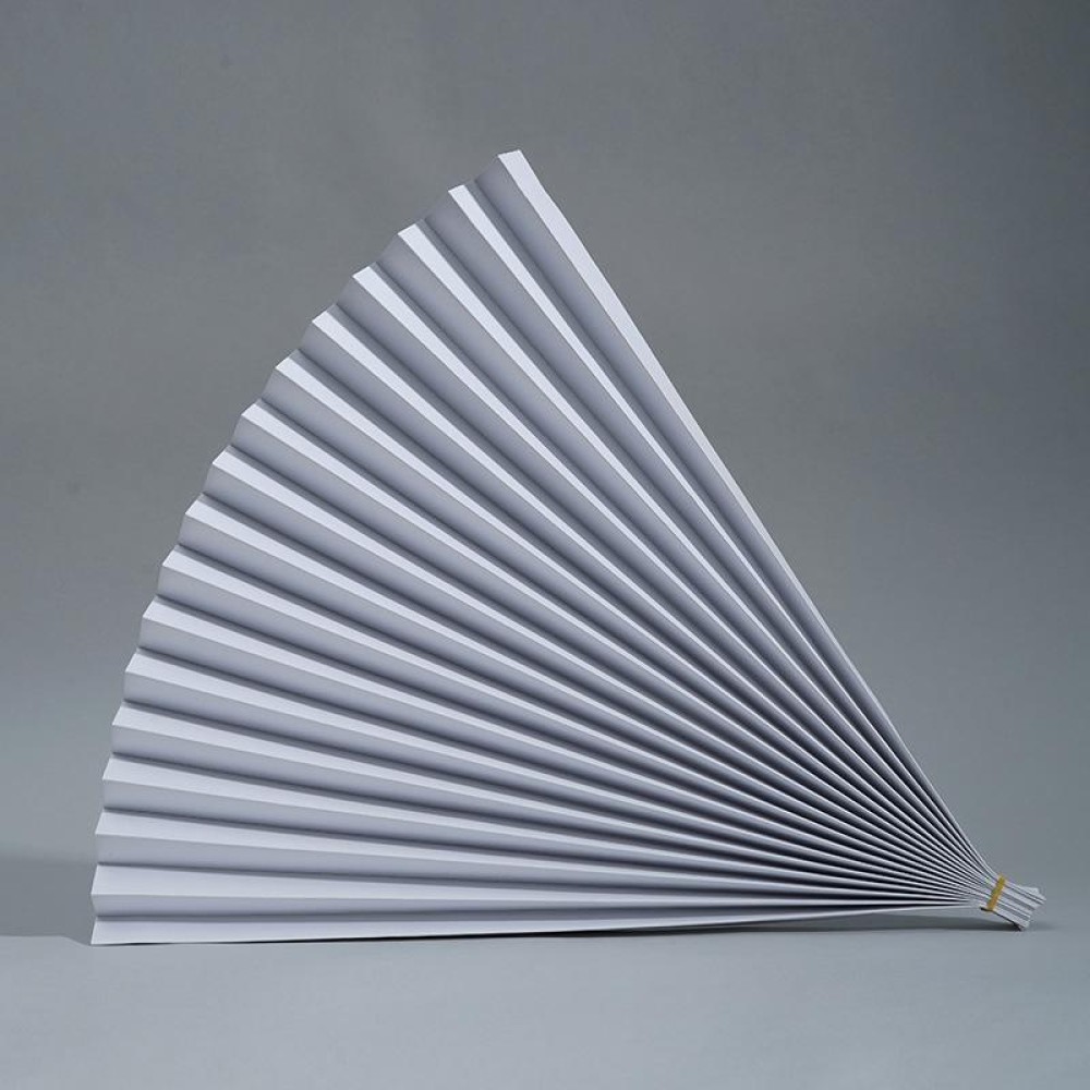69x39cm Photo Props Hard Cardboard Folding Fan Photography Background Folded Paper(17 Ice White)