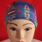 Print Elastic Polyester Women Headband Sports Sweat Wide Version Bundle Belt(Blue)