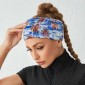 Print Elastic Polyester Women Headband Sports Sweat Wide Version Bundle Belt(White)