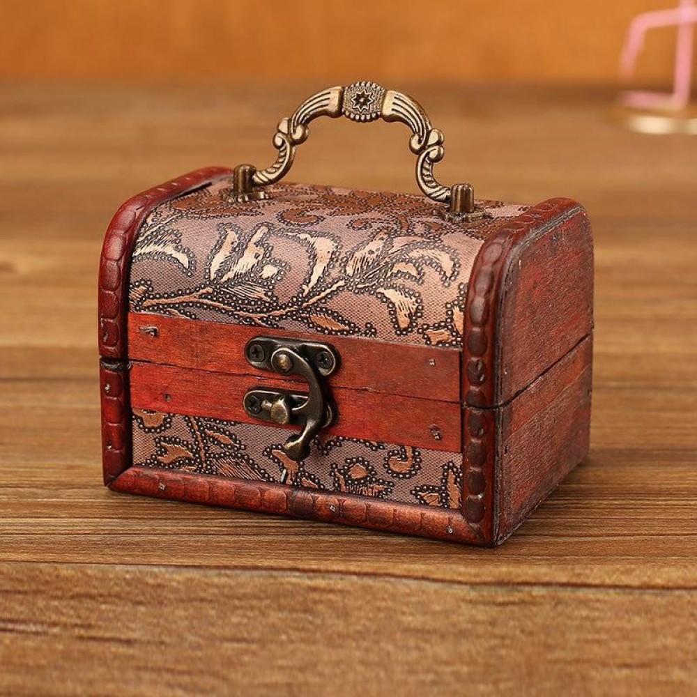 Wooden Crystal Jewelry Storage Box Antique Distressed Wedding Candy Gift Box(6076B Grass Flower)