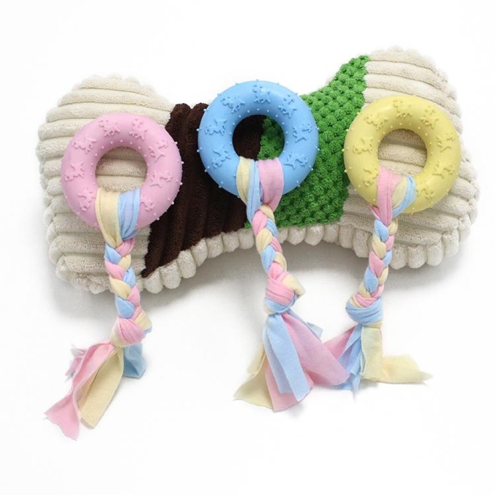 Pet Toys TPR Bite Resistance Dog Supplies Cotton Rope Cloth Toys, Size: Circle(Random Color Delivery)